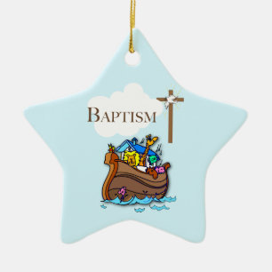 Anpassbar, Baby Boy Taufe Noah's Ark Keramikornament