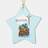 Anpassbar, Baby Boy Taufe Noah's Ark Keramikornament (Links)