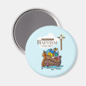 Anpassbar, Baby Boy Taufe Noah's Ark Magnet (Vorderseite/Rückseite)