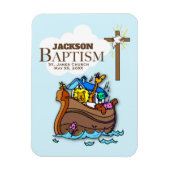 Anpassbar, Baby Boy Taufe Noah's Ark Magnet (Vertikal)