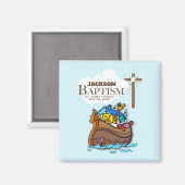 Anpassbar, Baby Boy Taufe Noah's Ark Magnet (Vorderseite/Rückseite)
