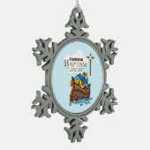 Anpassbar, Baby Boy Taufe Noah's Ark Schneeflocken Zinn-Ornament (Links)