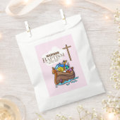 Anpassbar, Baby Girl Baptism Noah's Ark Geschenktütchen (Ausgeschnitten)
