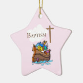 Anpassbar, Baby Girl Baptism Noah's Ark Keramikornament (Links)