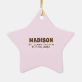 Anpassbar, Baby Girl Baptism Noah's Ark Keramikornament (Hinten)