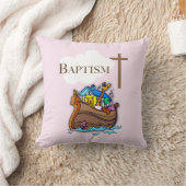 Anpassbar, Baby Girl Baptism Noah's Ark Kissen (Decke)