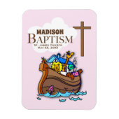 Anpassbar, Baby Girl Baptism Noah's Ark Magnet (Vertikal)