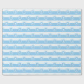 Anpassbar, blauer Junge Kind Gottes Taufe Geschenkpapier (Flach)