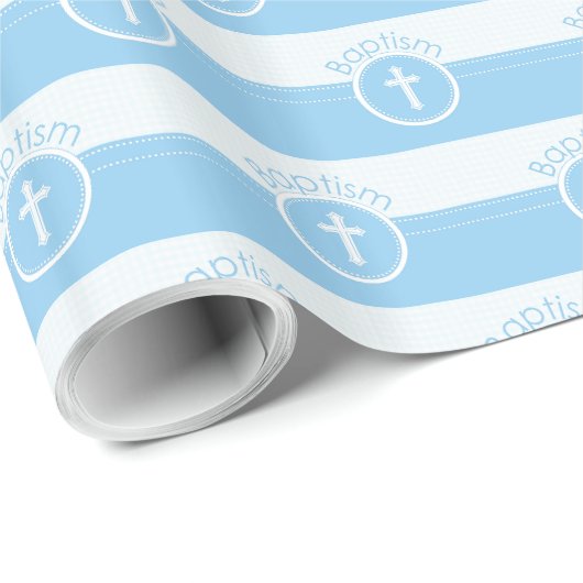 Anpassbar, blauer Junge Kind Gottes Taufe Geschenkpapier (Rolleneckpunkt)