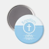 Anpassbar, blauer Junge Kind Gottes Taufe Magnet (Vorderseite/Rückseite)