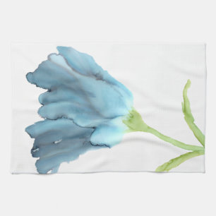 Anpassbar!!!  Blauer Rumpf Tulpenweite Blume- Geschirrtuch