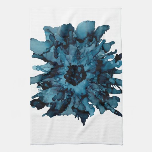 Anpassbar!! Blauer Spinne mum-große Blume- Geschirrtuch (Vertikal)