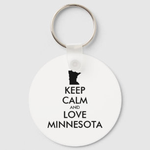 Anpassbar BLEIB RUHIG und LIEBE MINNESOTA Schlüsselanhänger