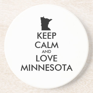 Anpassbar BLEIB RUHIG und LIEBE MINNESOTA Untersetzer