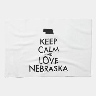 Anpassbar BLEIB RUHIG und LIEBE NEBRASKA Geschirrtuch