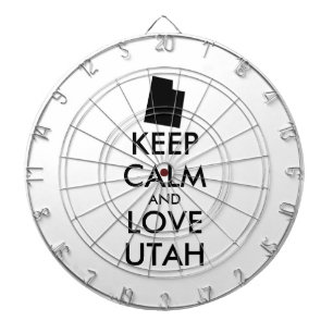 Anpassbar BLEIB RUHIG und LIEBE UTAH Dartscheibe