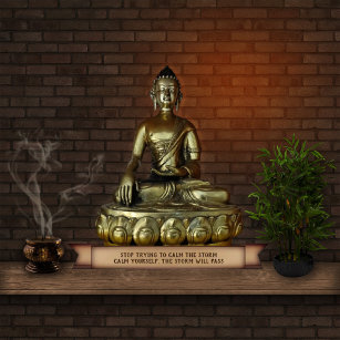 (Anpassbar) Buddha Statuette Freistehende Fotoskulptur