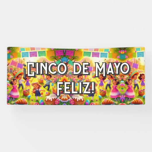 Anpassbar ¡Cinco de Mayo Fleliz! Banner (Horizontal)