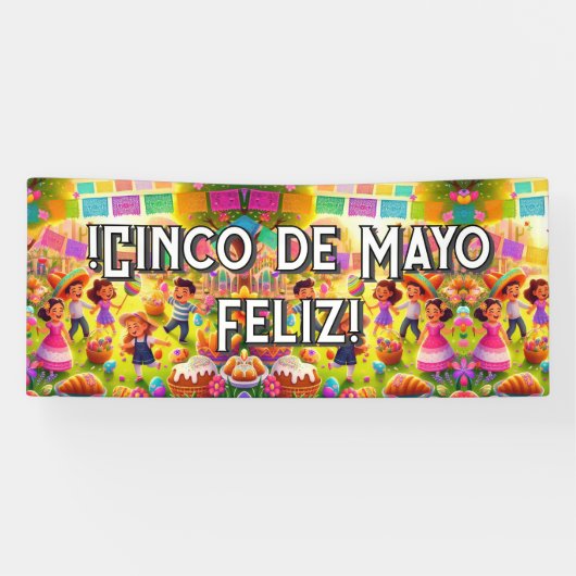 Anpassbar ¡Cinco de Mayo Fleliz! Banner (Horizontal)