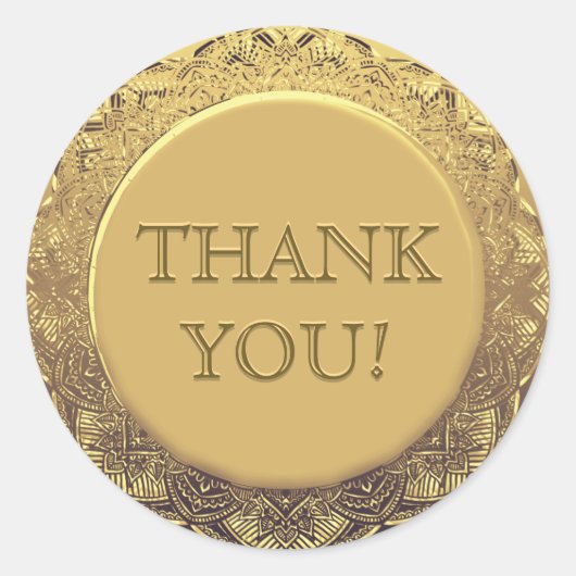 Anpassbar dank Gold-Siegel Runder Aufkleber (Vorderseite)