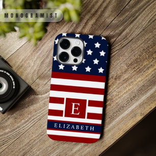 Anpassbar Die US-amerikanische Flagge Red Blue Col Case-Mate iPhone 14 Pro Max Hülle