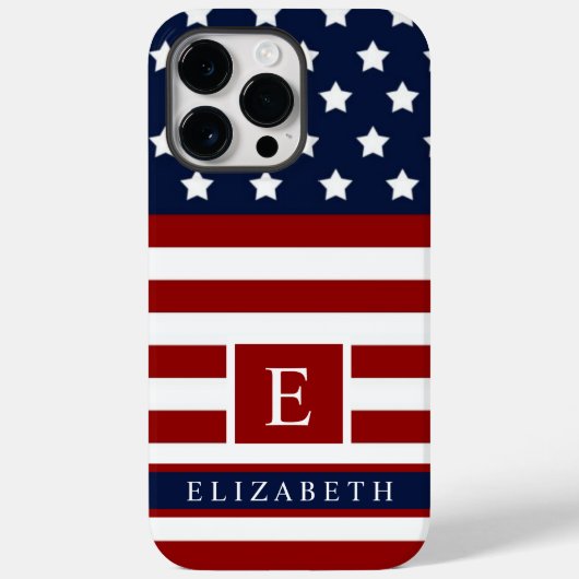 Anpassbar Die US-amerikanische Flagge Red Blue Col Case-Mate iPhone Hülle (Rückseite)