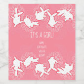 Anpassbar Es ist ein Mädchen! Weinetikett (Einzelnes Label)