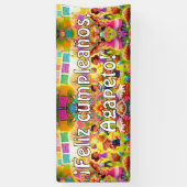 Anpassbar ¡Feliz cumpleaños! Mexican Fiesta Ba Banner (Vertikal)