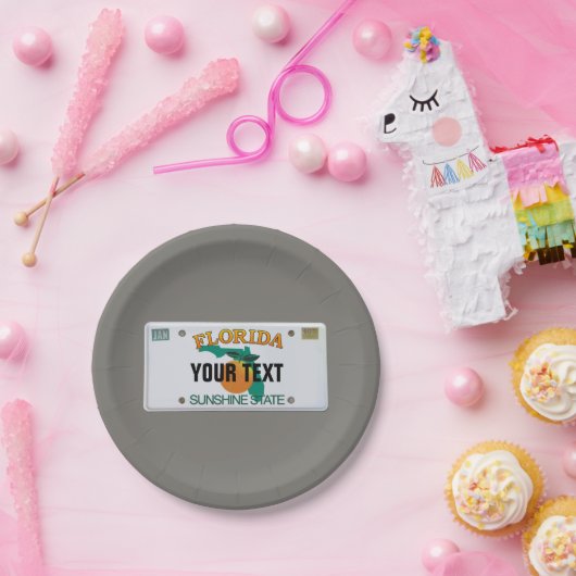 (Anpassbar) Florida-Lizenzplatte Pappteller (Party)