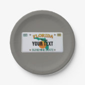 (Anpassbar) Florida-Lizenzplatte Pappteller (Vorderseite)