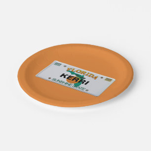 (Anpassbar) Florida-Lizenzplatte Pappteller