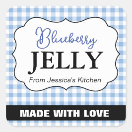 Anpassbar gebacken mit Liebe Label HM003_18sqv1 Quadratischer Aufkleber