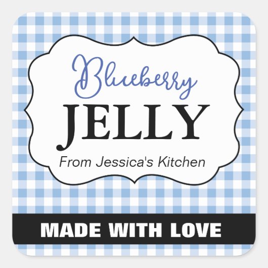 Anpassbar gebacken mit Liebe Label HM003_18sqv1 Quadratischer Aufkleber (Vorderseite)