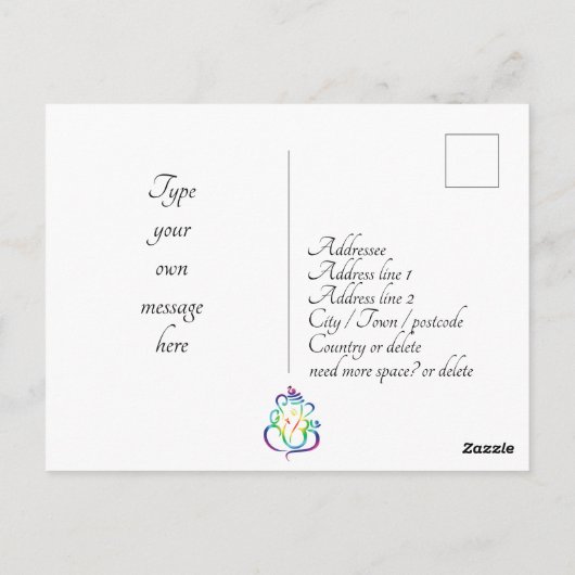 🕉 ☸ anpassbar, Happy Diwali mit Lord Ganesh Postkarte (Rückseite)