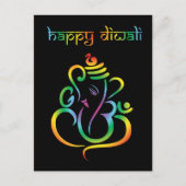 🕉 ☸ anpassbar, Happy Diwali mit Lord Ganesh Postkarte (Vorderseite)