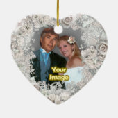 (Anpassbar) Hochzeitsherz Keramik Ornament (Hinten)