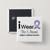 Anpassbar Ich trage ein Hodgkin-Lymphom-Band Button (Vorne & Hinten)