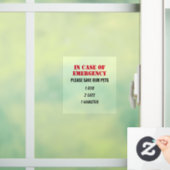 Anpassbar im Notfall Fensteraufkleber (Zuhause)