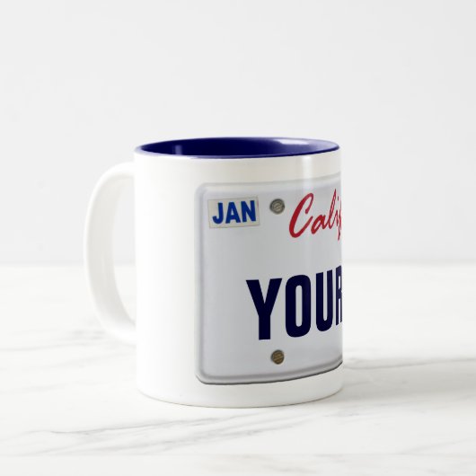 (Anpassbar) Kalifornien-Lizenzplatte Zweifarbige Tasse (Vorderseite Links)