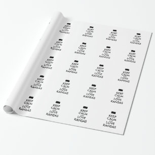 Anpassbar KEEP CALM und LIEBE KANSAS Geschenkpapier