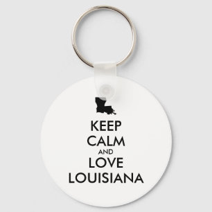 Anpassbar KEEP CALM und LIEBE LOUISIANA Schlüsselanhänger