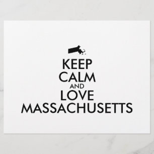 Anpassbar KEEP CALM und LIEBE MASSACHUSETTS Flyer