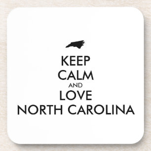Anpassbar KEEP CALM und LIEBE NORTH CAROLINA Getränkeuntersetzer