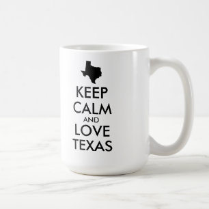 Anpassbar KEEP CALM und LIEBE TEXAS Kaffeetasse