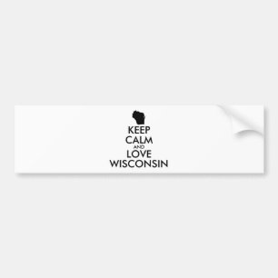 Anpassbar KEEP CALM und LIEBE WISCONSIN Autoaufkleber