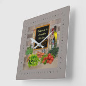 (Anpassbar) Küchenuhr mit Ihrem Namen Quadratische Wanduhr (Winkel)