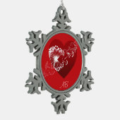 Anpassbar: Liebe Schneeflocken Zinn-Ornament (Links)