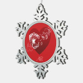 Anpassbar: Liebe Schneeflocken Zinn-Ornament (Rechts)