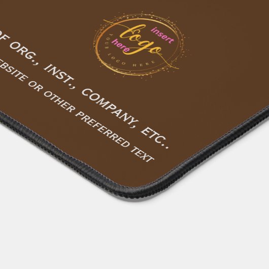 Anpassbar mit braunen Unternehmensdaten Schreibtischunterlage (Ecke)