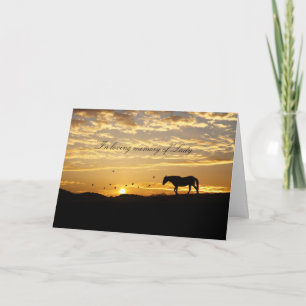 Anpassbar mit Pferdename Equine Beileid Karte